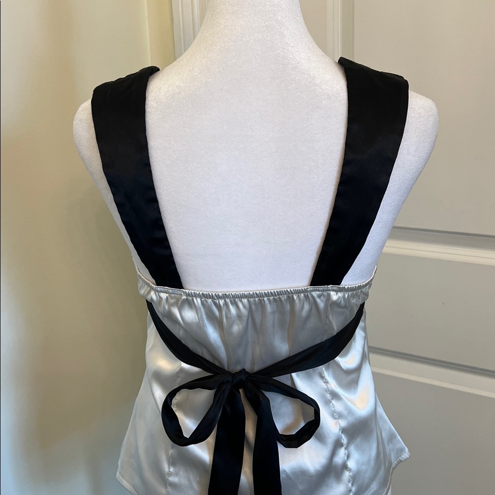 SHEIN Black and White Satin Camisole Top Juniors M - Picture 4 of 11